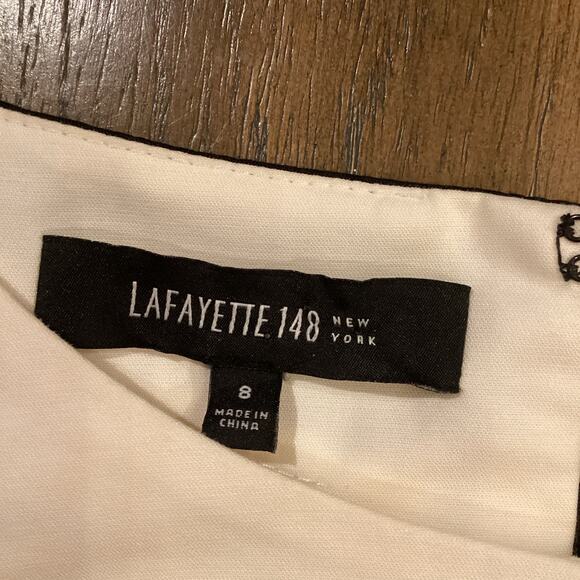 LAFAYETTE 148 Dima Black White Colorblock Shift Dress w/pockets sleeveless 8 - Picture 6 of 11